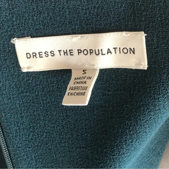 Dress The Population Amora Asymmetrical Hem Mini Dress Size Small NWOT - Picture 3 of 8